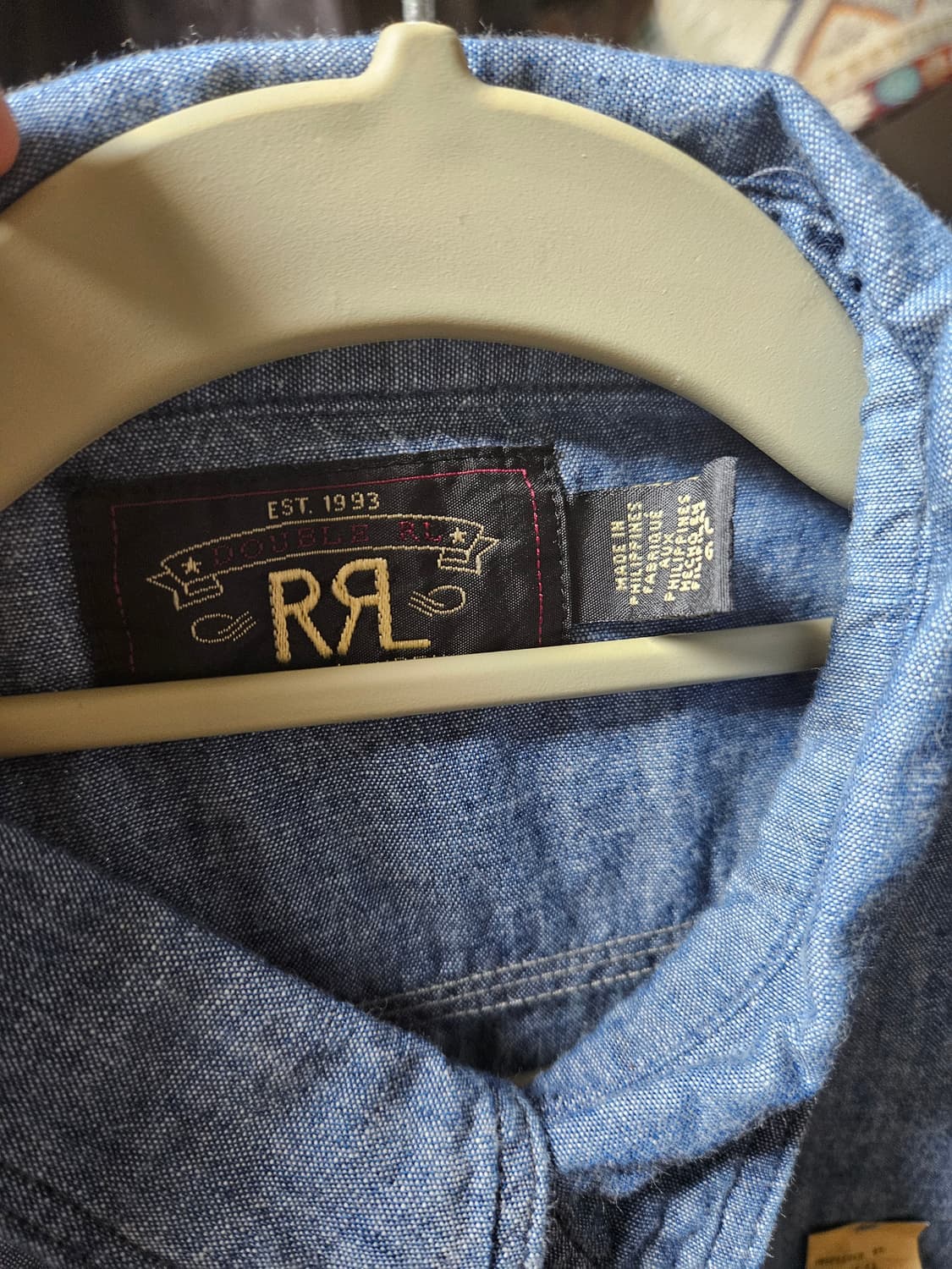 rrl 인디고 샴브레이 워크셔츠 L 상품이미지2