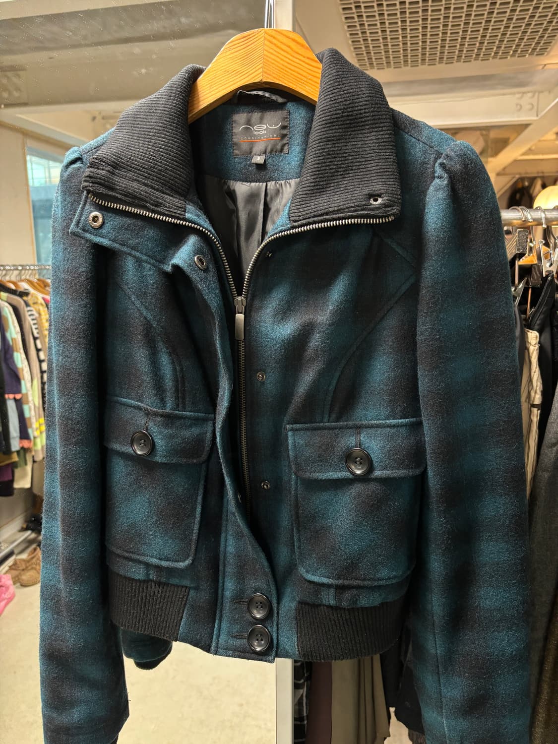 New look 체크 울자켓 상품이미지4