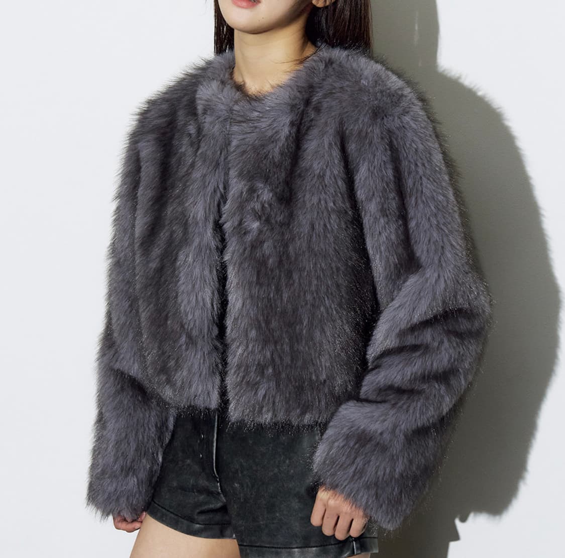 헬레네파리스 카덴자 페어리 퍼 코트 도브그레이 상품이미지2