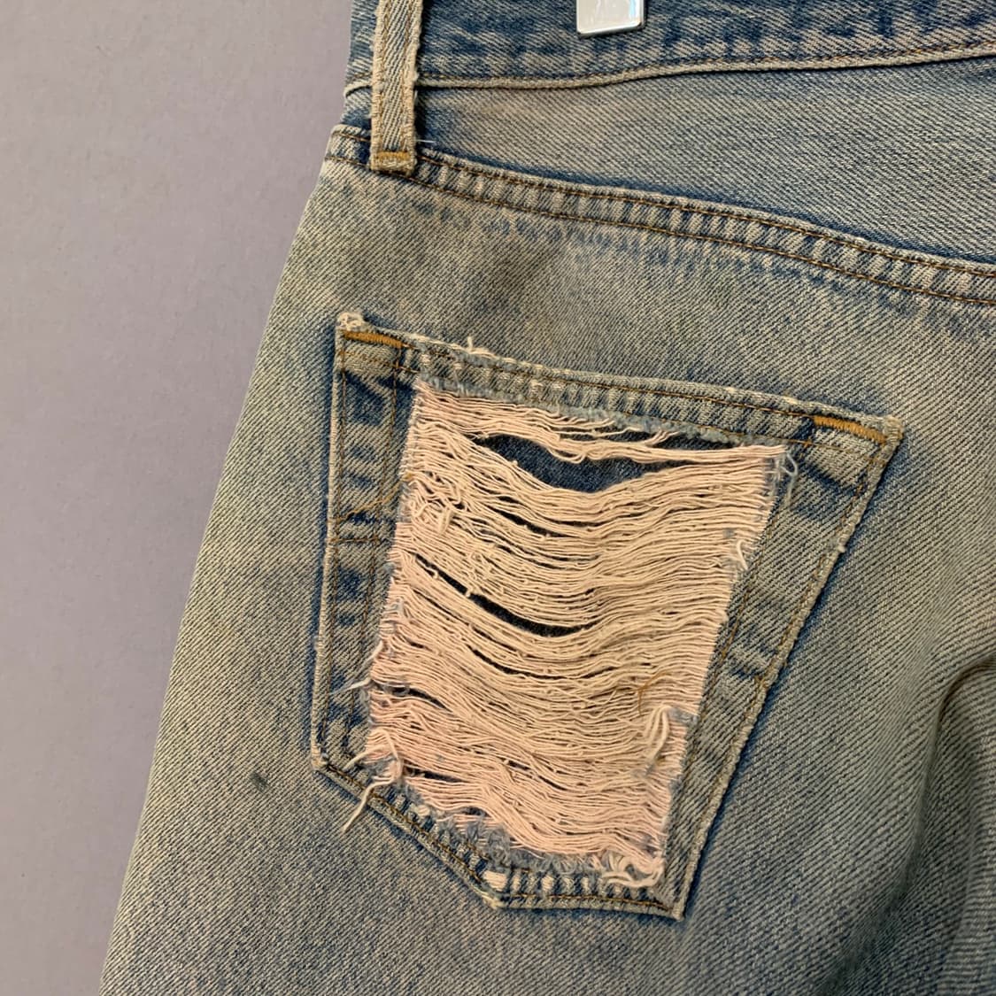 34인치 리바이스 501 90s USA 빈티지 데미지 데님 청바지 상품이미지4