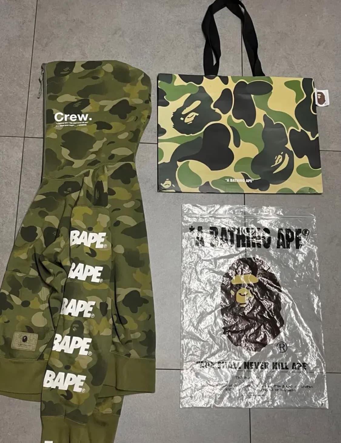 베이프 녹계 후드집업 s 상품이미지1