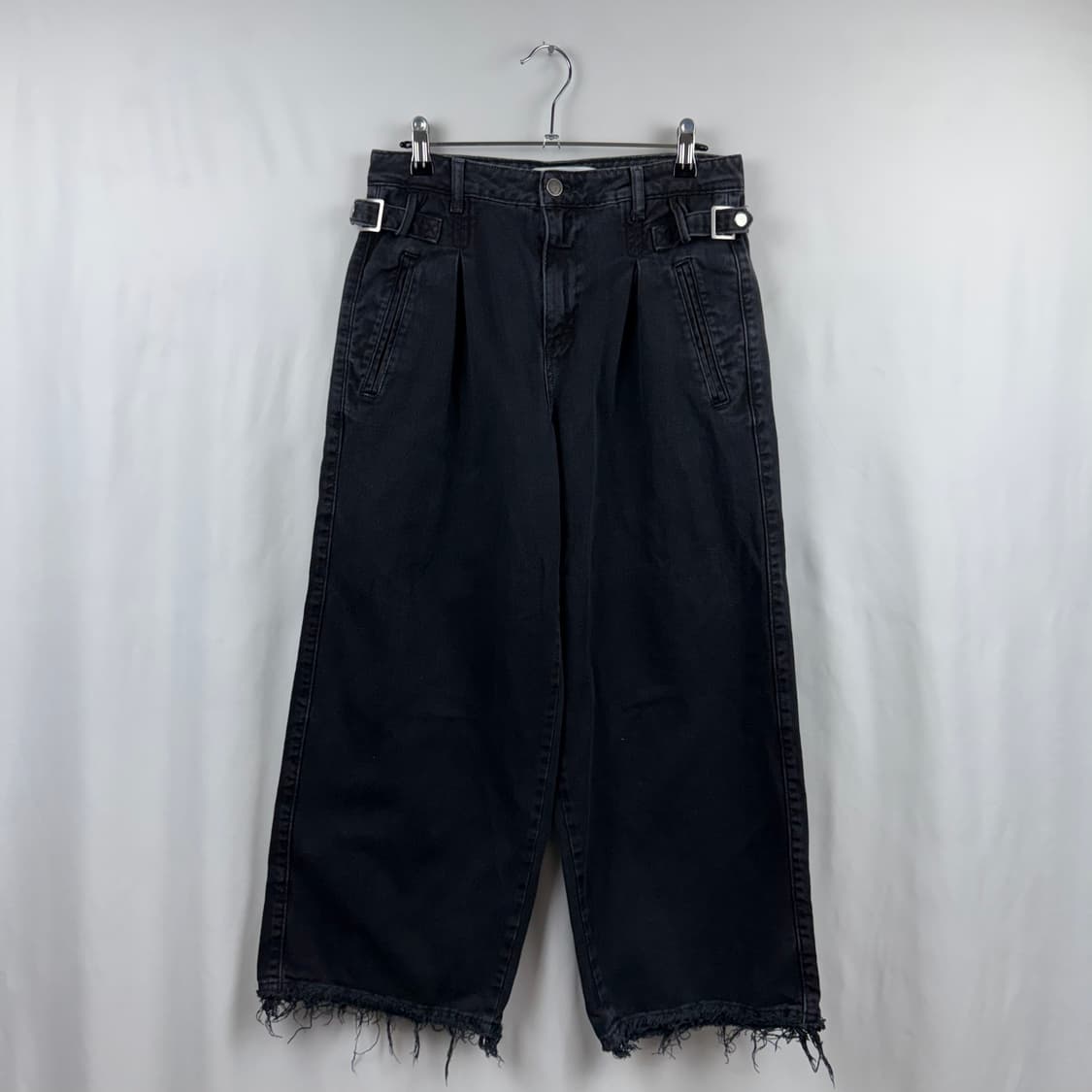 (26) 자라 크롭 와이드 블랙 커팅 진 상품이미지2