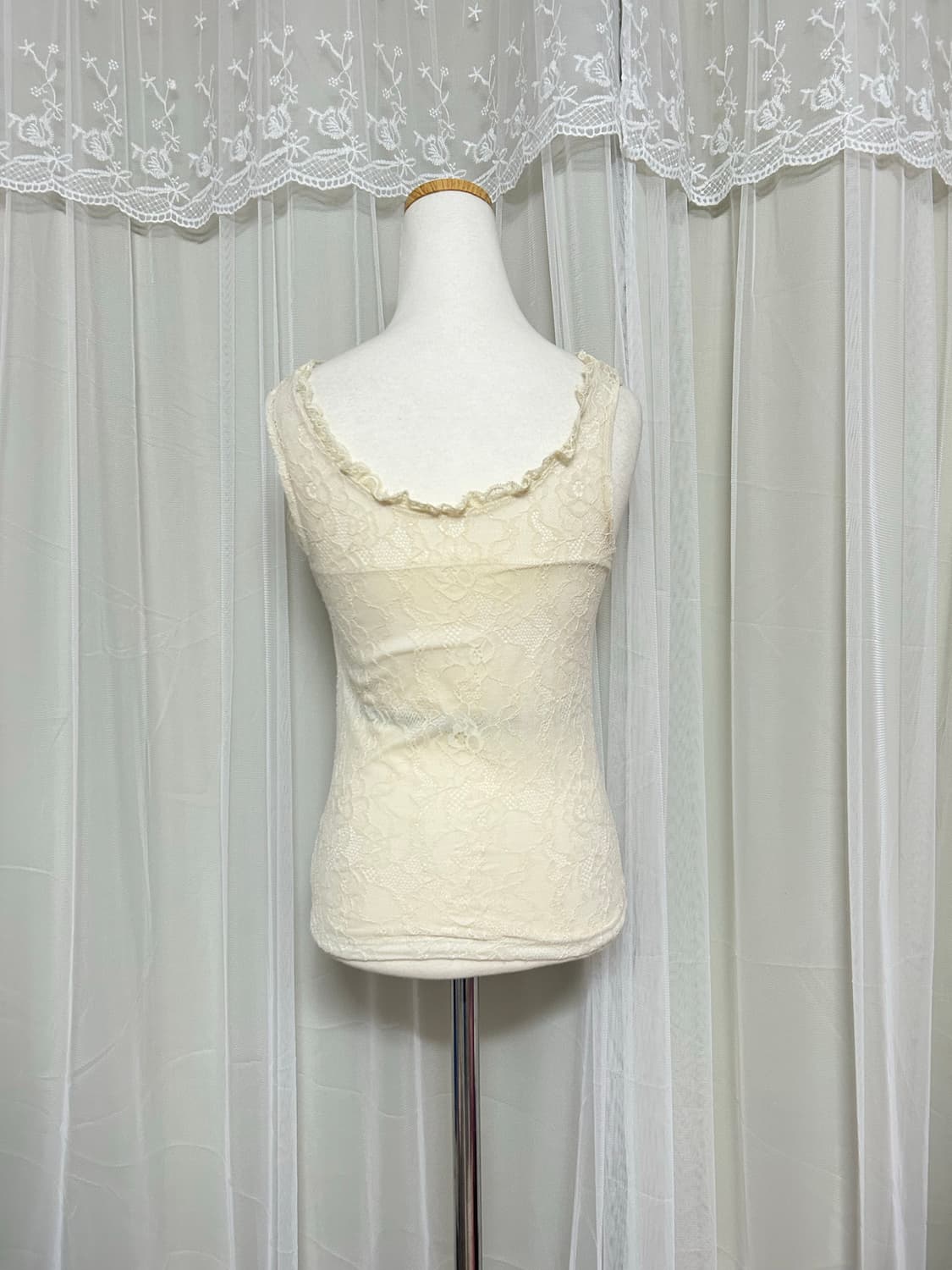 Rope picnic 아이보리 플라워 레이스 슬립 나시 상품이미지3