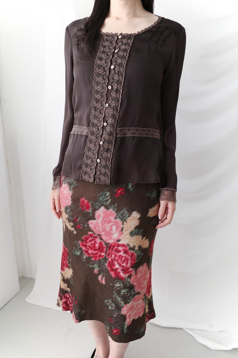 see-through lace blouse 상품이미지4