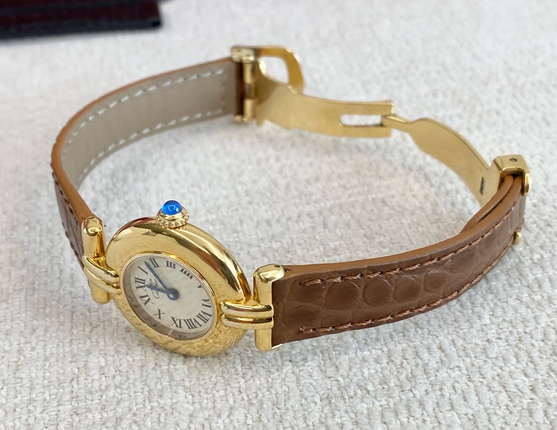 까르띠에 머스트 꼴리제드 24mm 쿼츠 여성용 금장 실버 상품이미지6