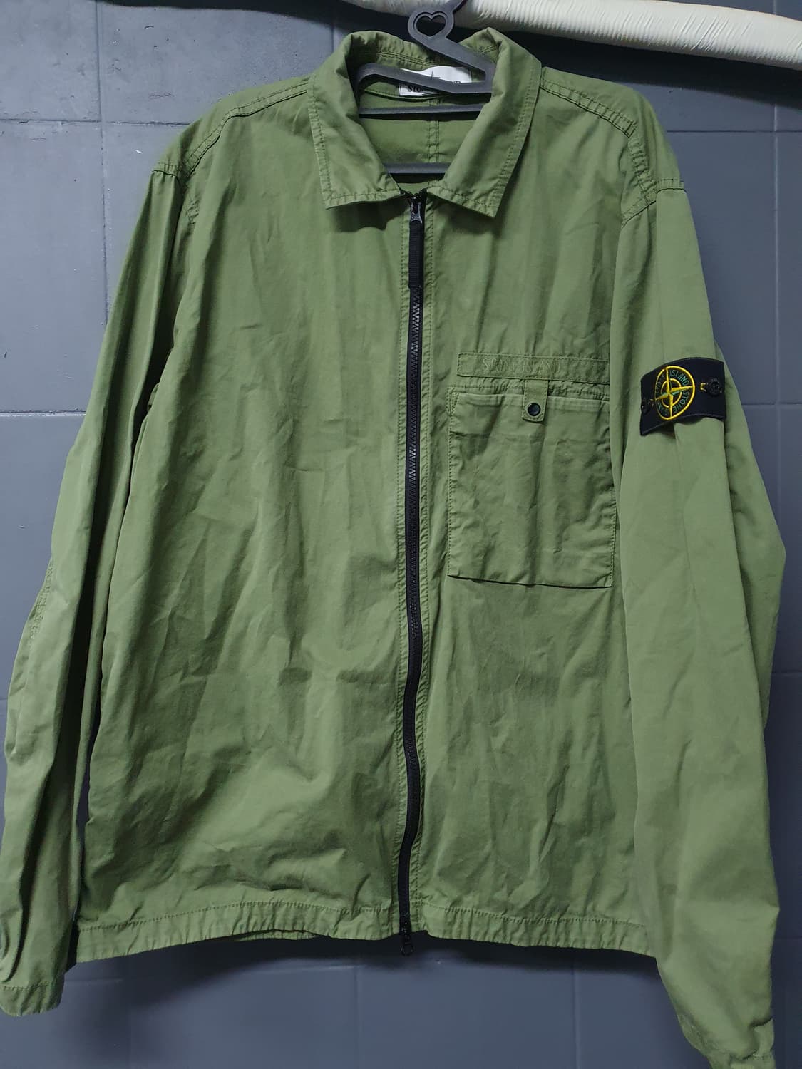 스톤아일랜드 수피마 코튼 오버셔츠XL 올리브 그린 상품이미지1