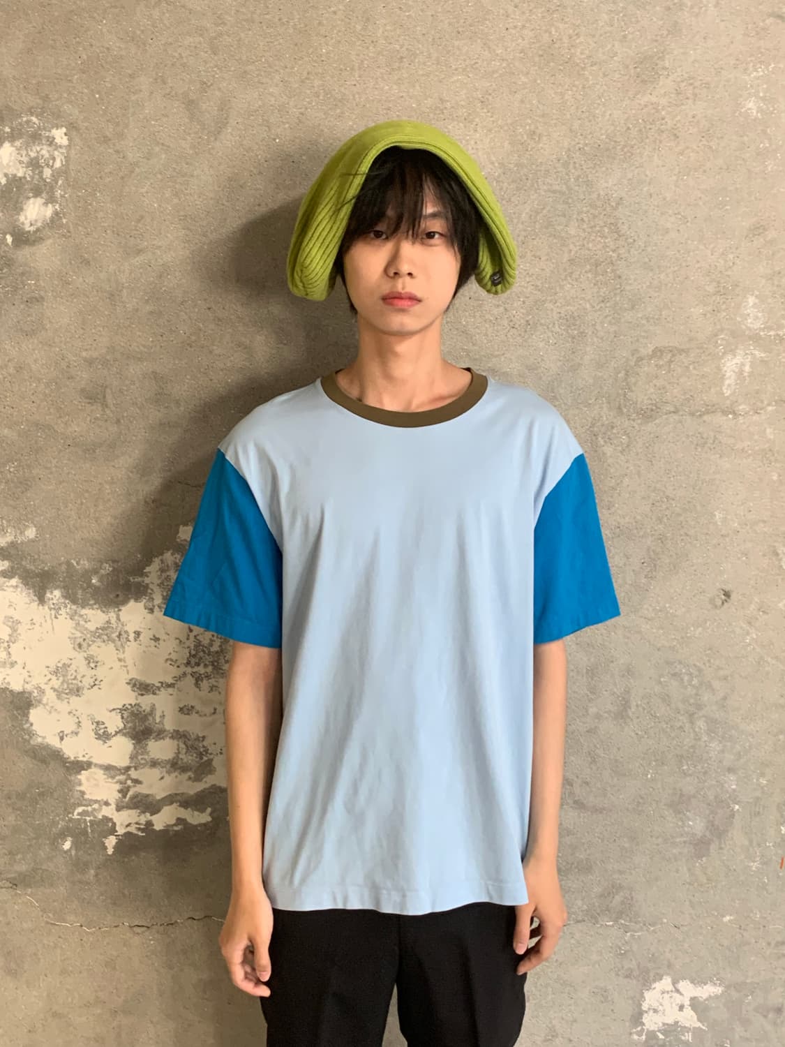 마르니 유니클로 컬러블록 반팔 티셔츠 (Blue) 상품이미지1