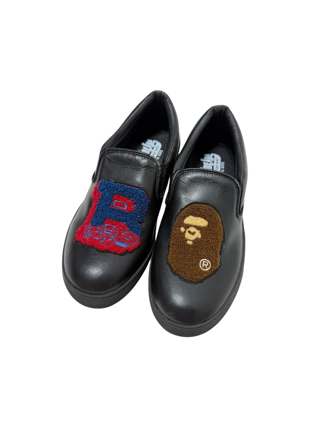 베이프 bape 로고 자수 블랙 슬립온 상품이미지1