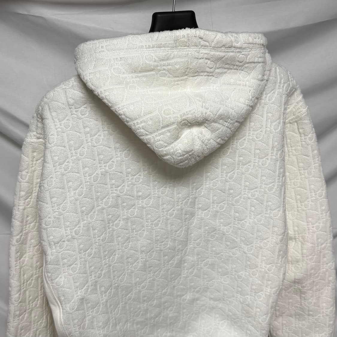 [S급/L] 디올 오블리크 코튼 테리 후드티 화이트 상품이미지5