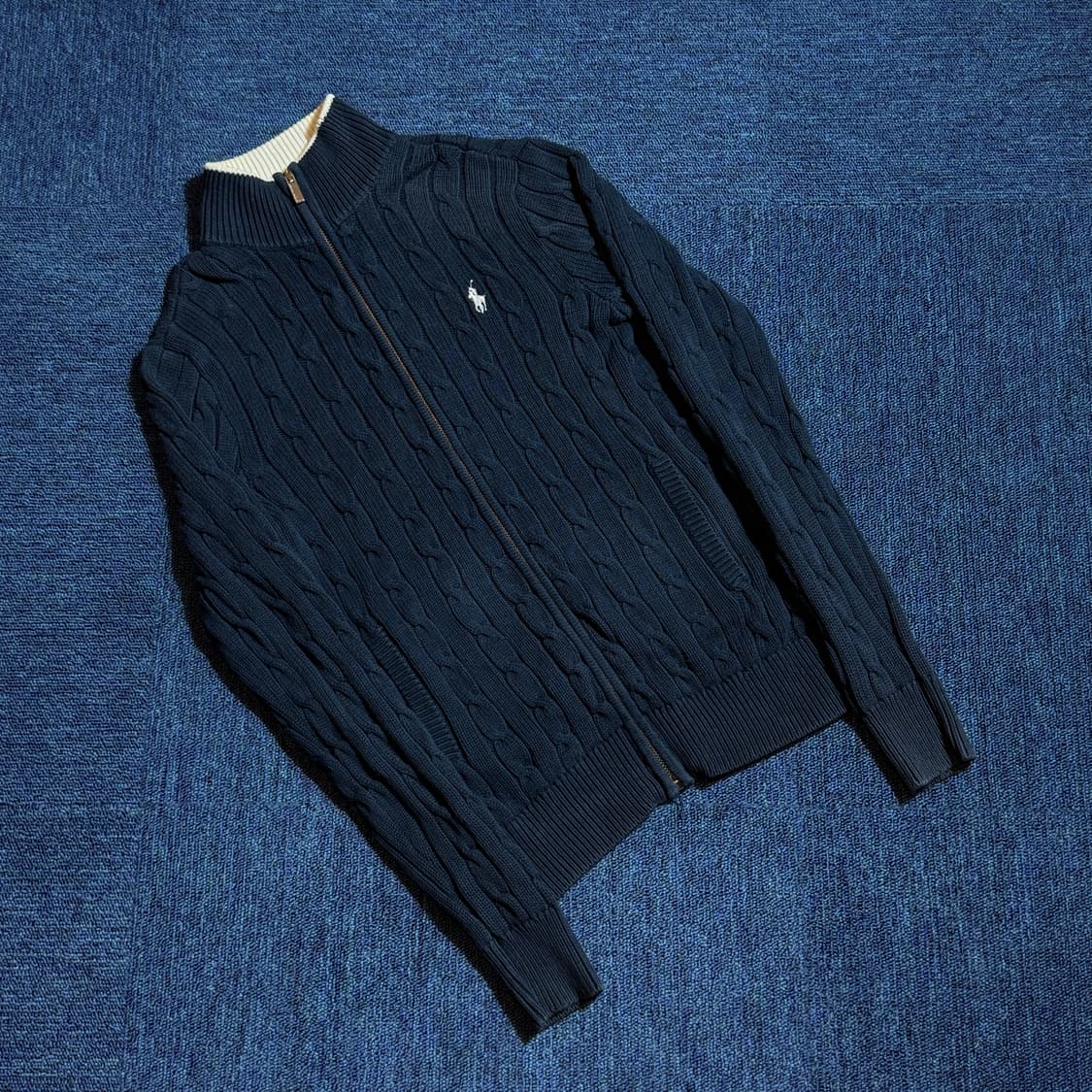 폴로 랄프로렌 네이비 케이블 니트집업 상품이미지1