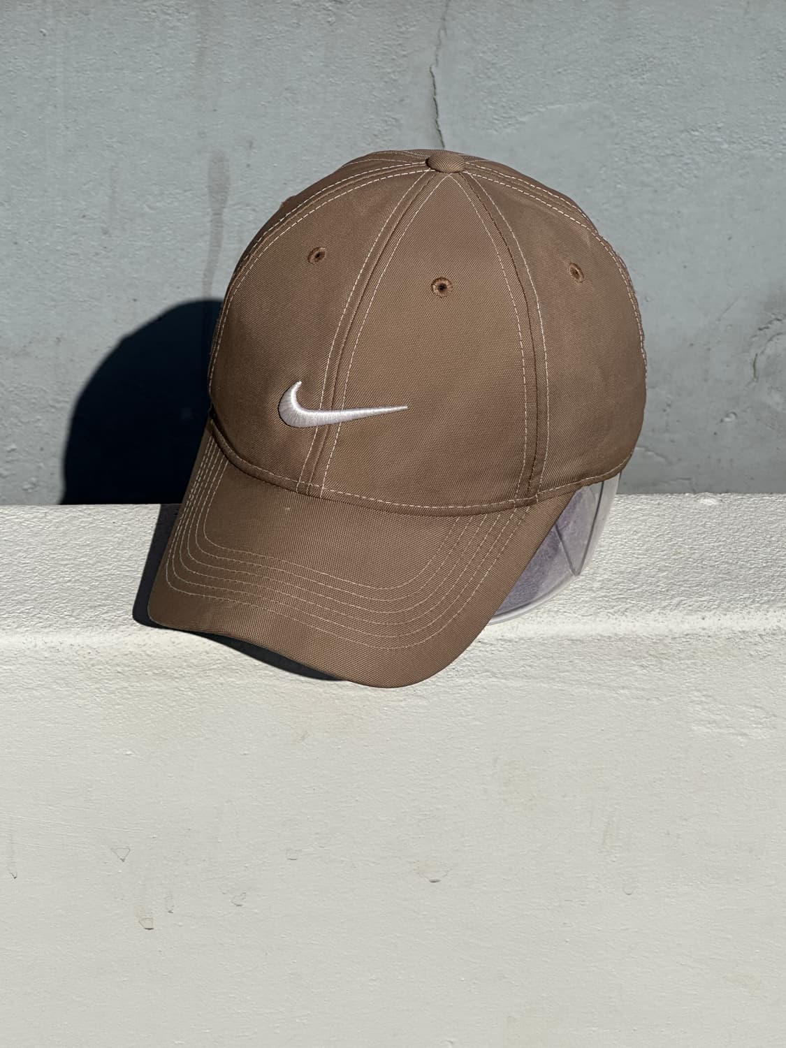 [F] 나이키 로고 베이지 볼캡 모자 스티치 상품이미지3