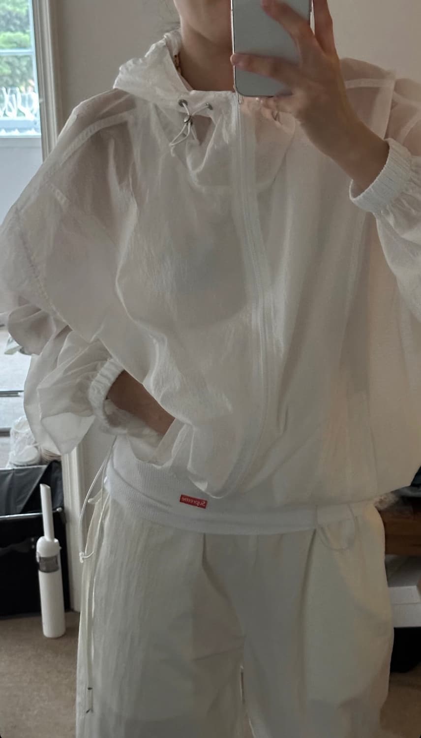 리본빛 Nylon Wind Jumper 윈드 점퍼 화이트 상품이미지2