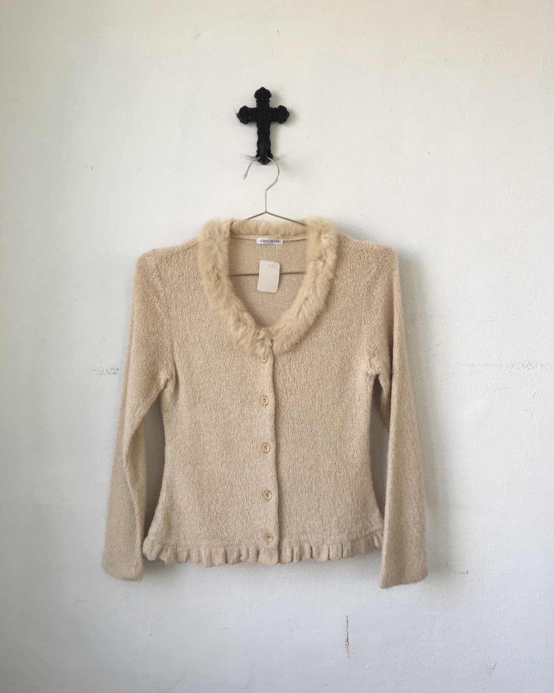 Fur trimming knit cardigan 상품이미지2