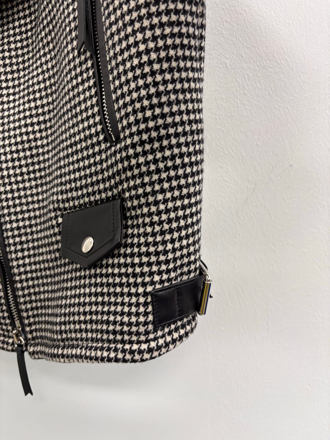 쥬세페 자노티 하운즈투스 체크 콤비 레더 라이더 자켓 상품이미지7