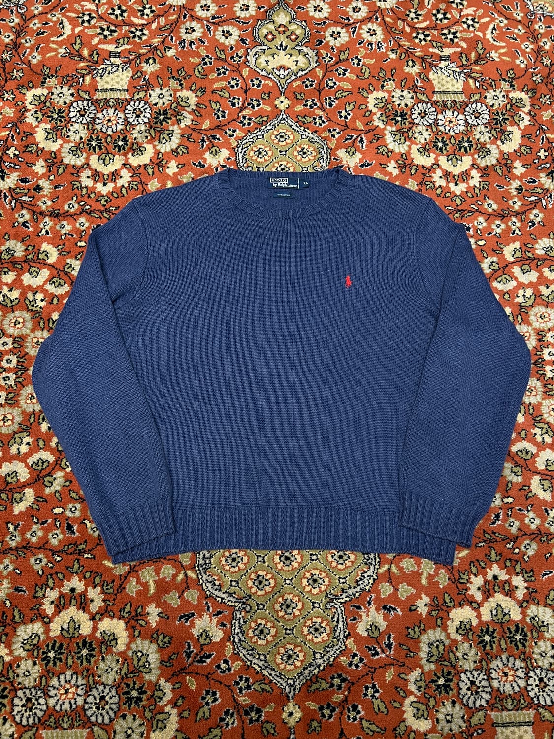 [XL] Polo Ralph Lauren 빈티지 코튼 니트 네이비 상품이미지1