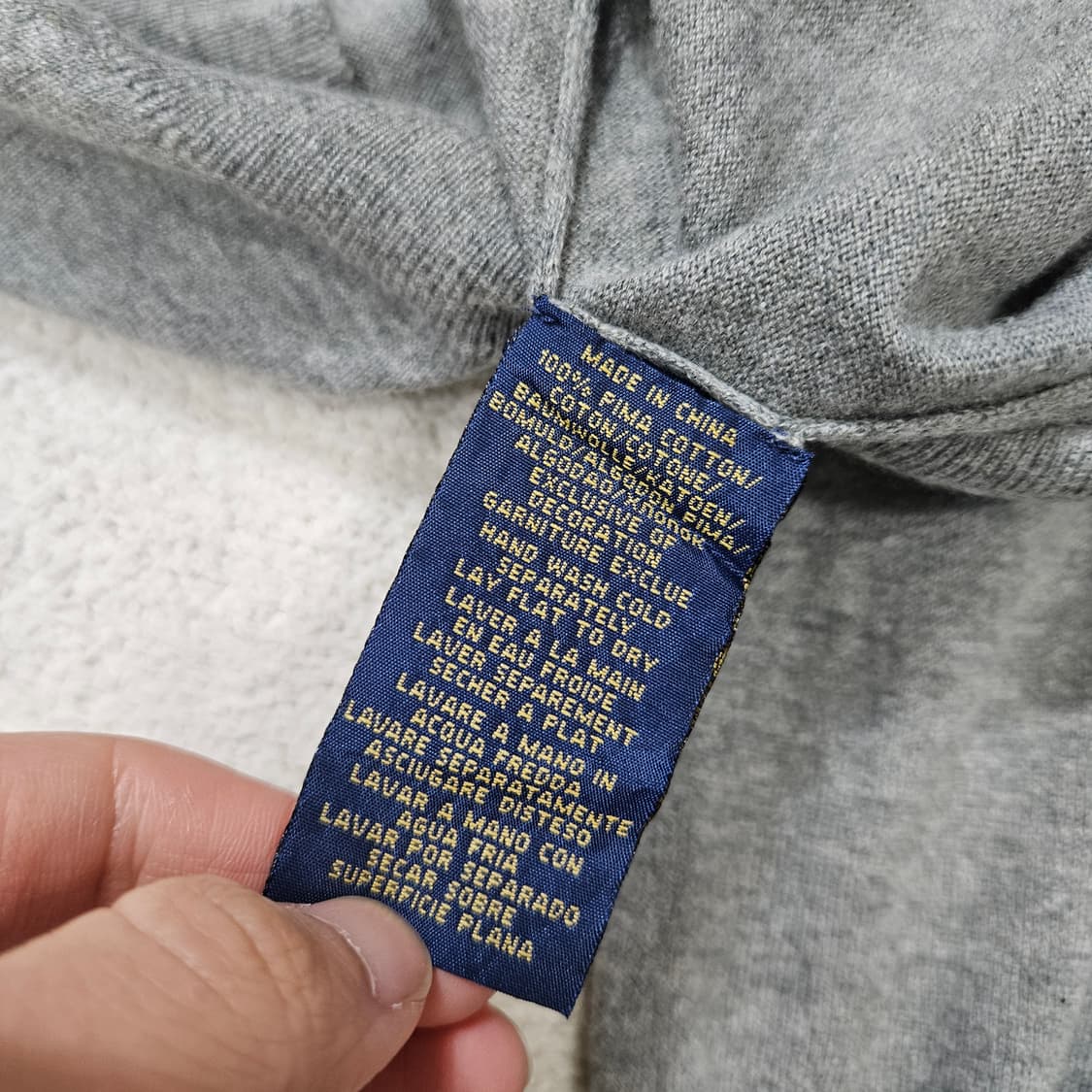 폴로 랄프 로렌 피마 코튼 브이넥 니트 L 상품이미지5