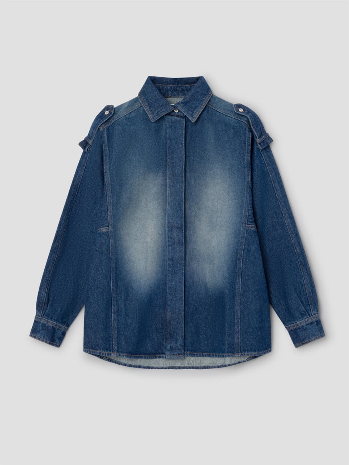 [S]기마구아스 Ruffle 데님 셔츠 상품이미지4