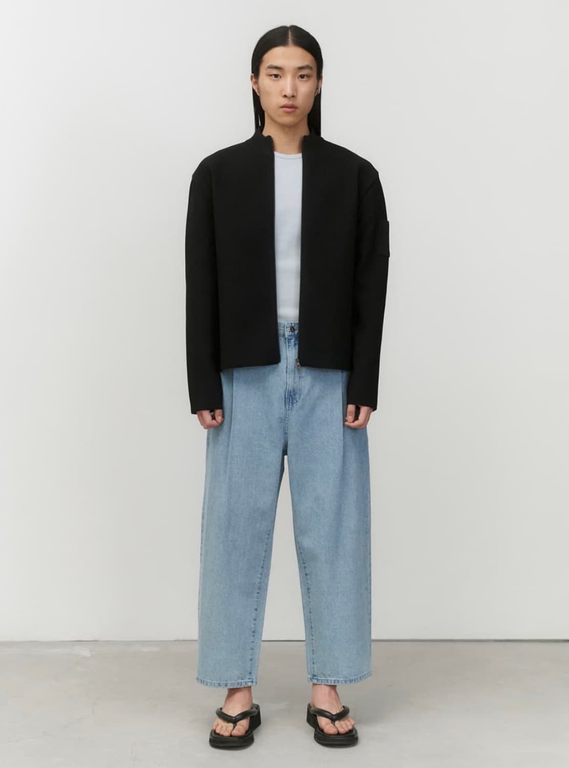 25SS 아모멘토 모크넥 집업 가디건 블랙 상품이미지2