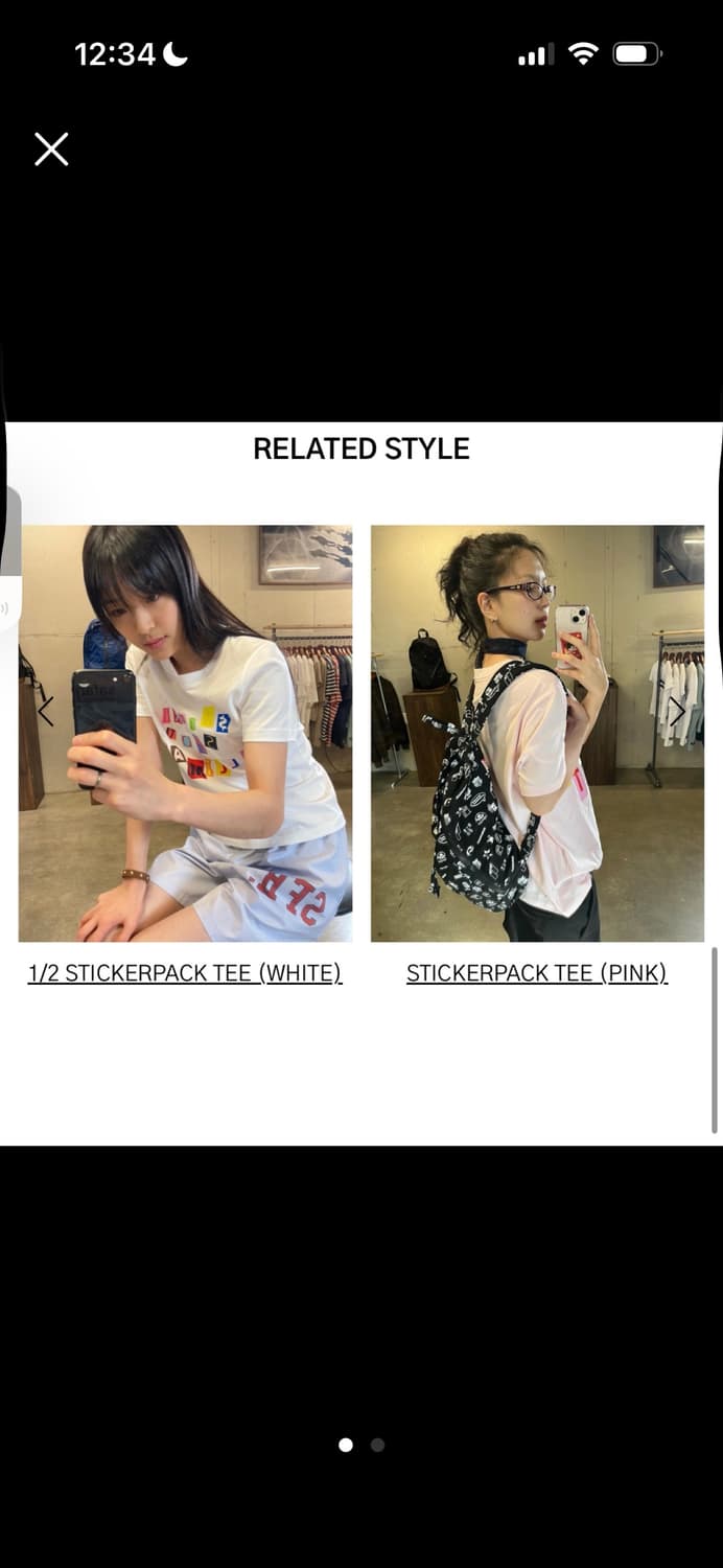 사파리스팟 스티커 티셔츠 1 핑크 상품이미지2