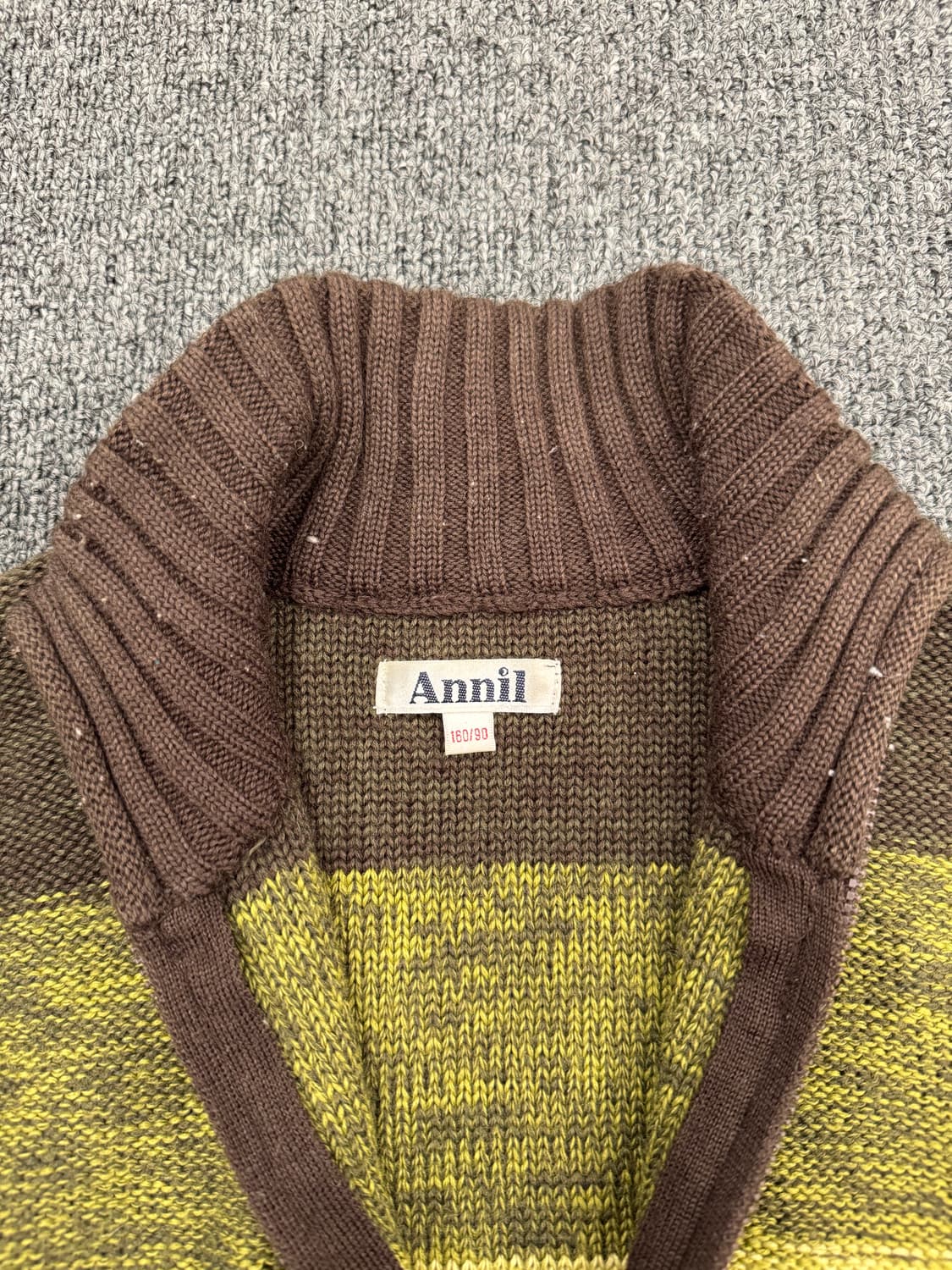 OS)Annil 빈티지 여성 스트라이프 니트집업 상품이미지4