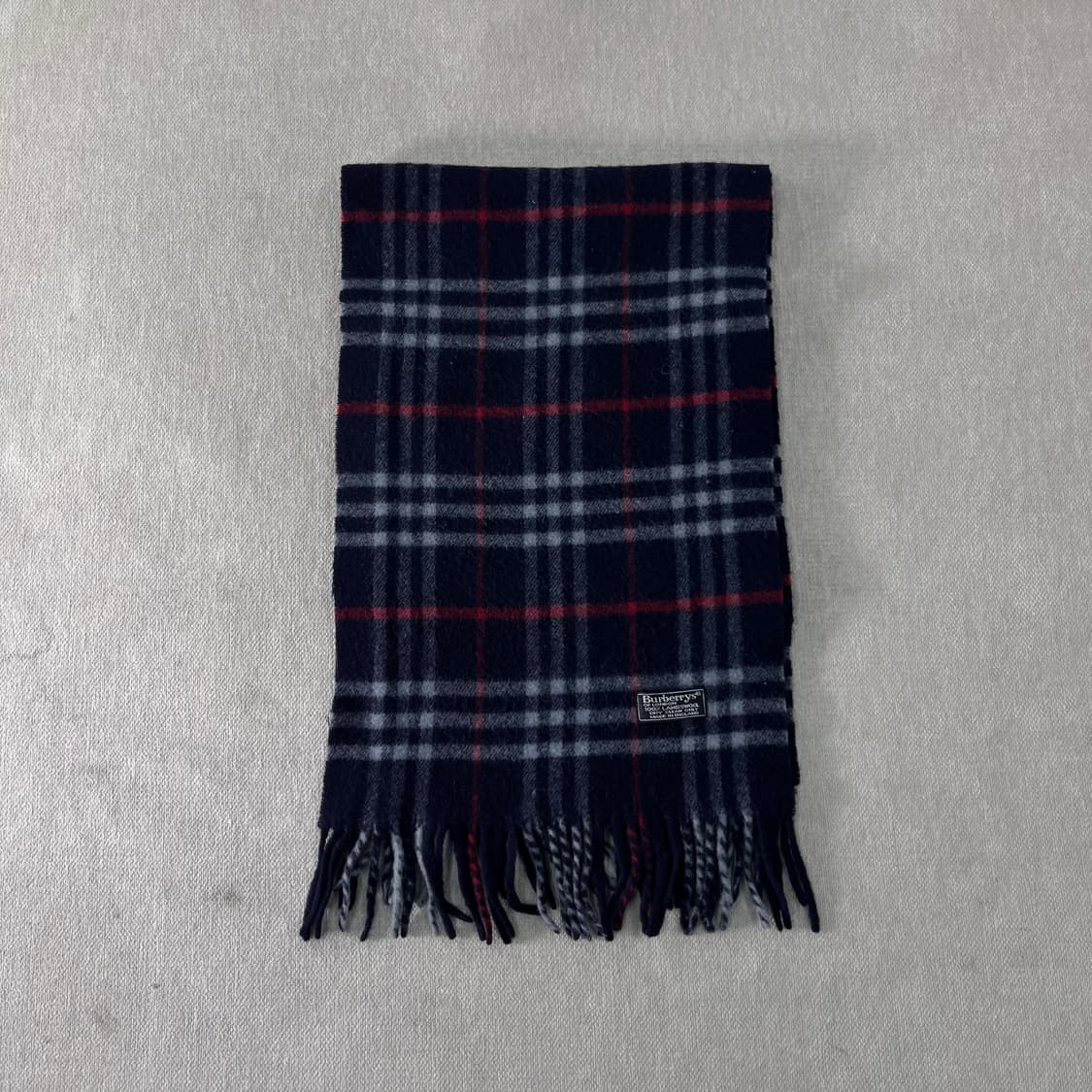 버버리 노바체크 램스울 네이비 머플러  상품이미지2