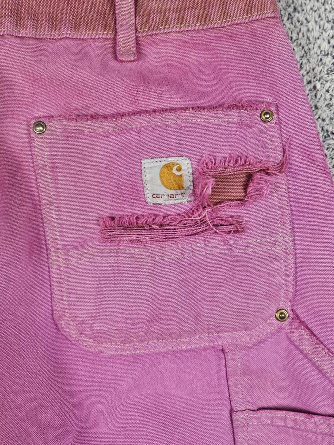 칼하트 핑크다이드커스텀 카펜터 더블니 팬츠 (34X30추정)/ 10278 상품이미지8