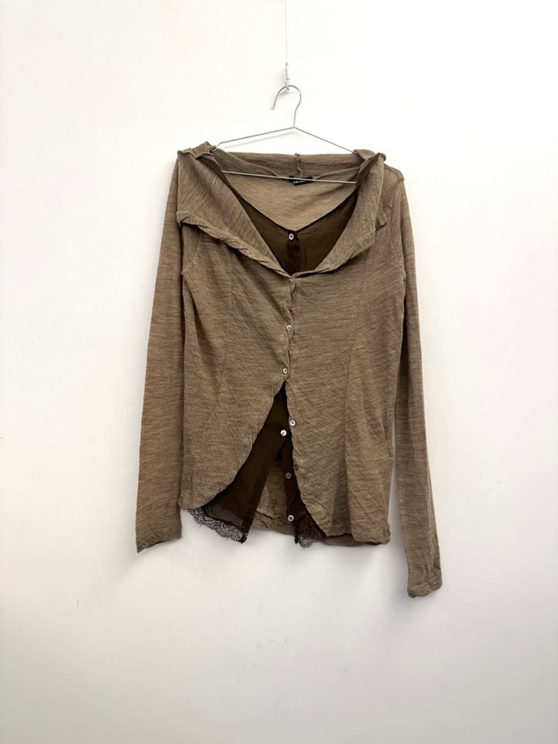 2 layered lace knit / brown 상품이미지3