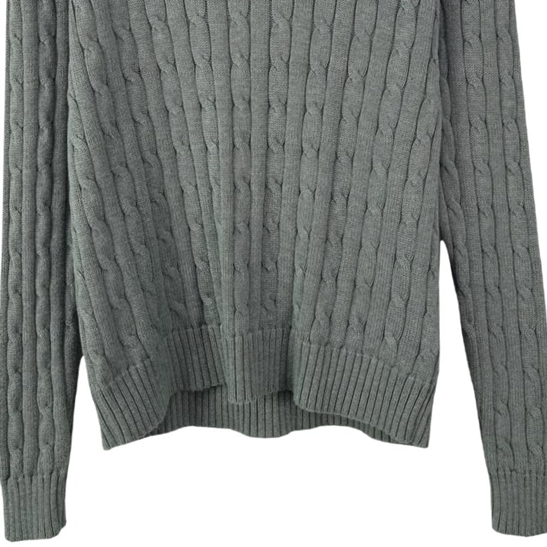 [폴로 랄프로렌] 포니 로고 자수 케이블 꽈배기 니트 그레이 M18824 상품이미지5