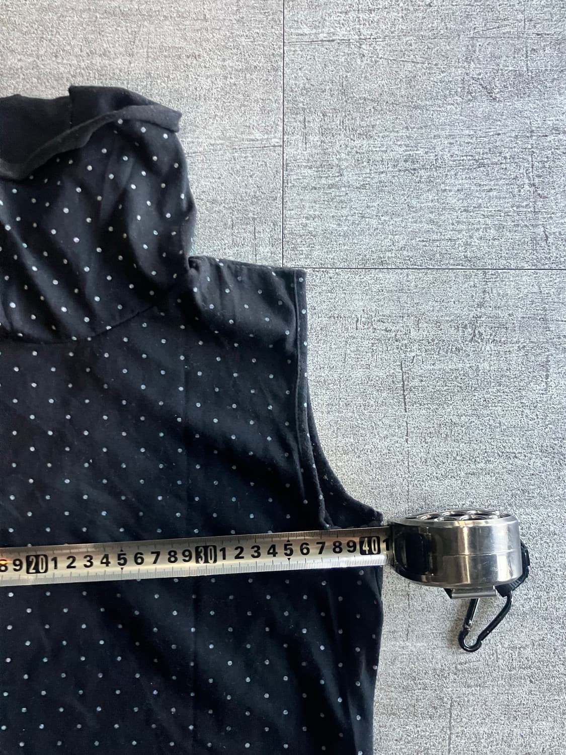 일본 Hudson 하구미모리걸 도트땡땡이 모크넥 레이어드 슬리브리스탑 상품이미지2