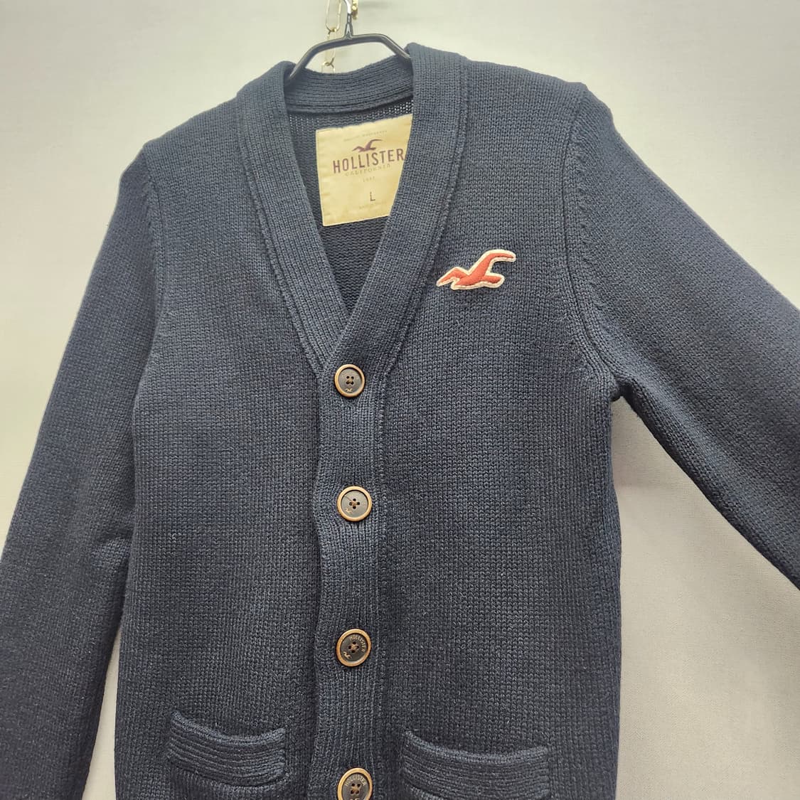 홀리스터 로고 네이비 니트 가디건 L(M) 남여공용 상품이미지3