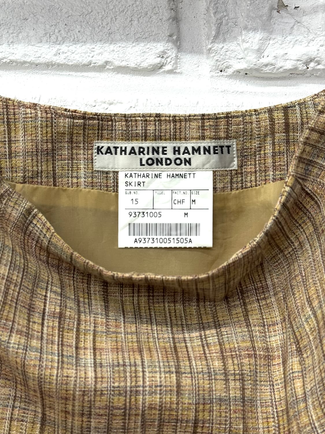 Katharine hamnet 베이지 트위드 롱스커트 상품이미지4