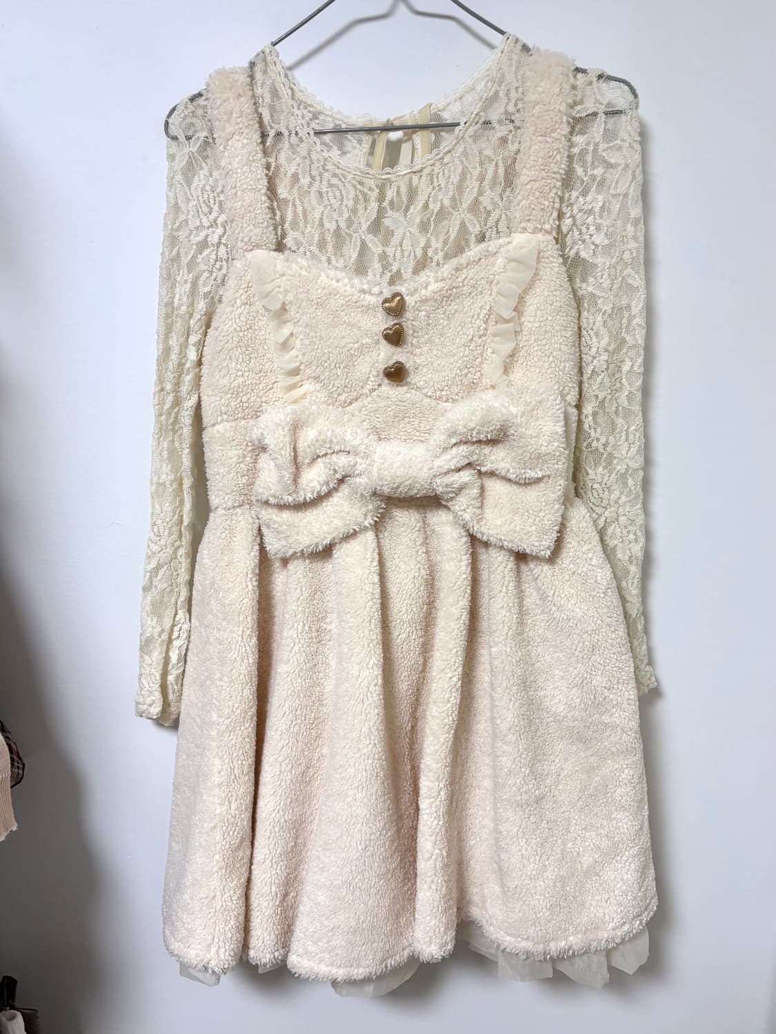 빈티지 리즈리사 히메갸루 왕리본 퍼 레이스 원피스 상품이미지3