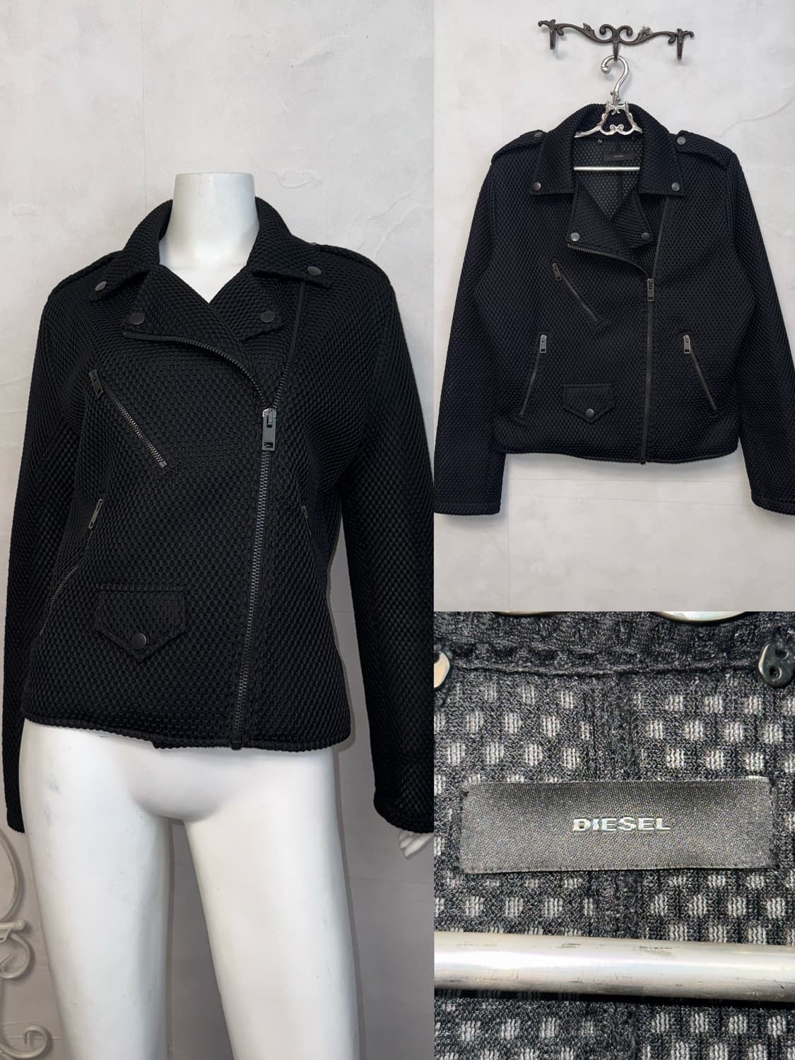 DIESEL black mesh rider jacket  상품이미지1