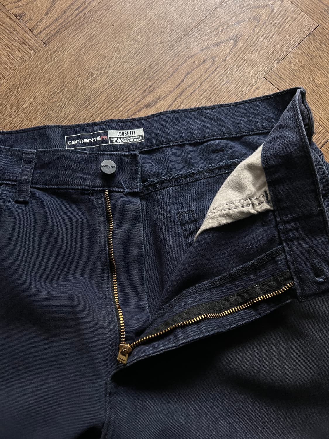 [36]칼하트FR USA 다크네이비 싱글니 워크 팬츠 상품이미지4