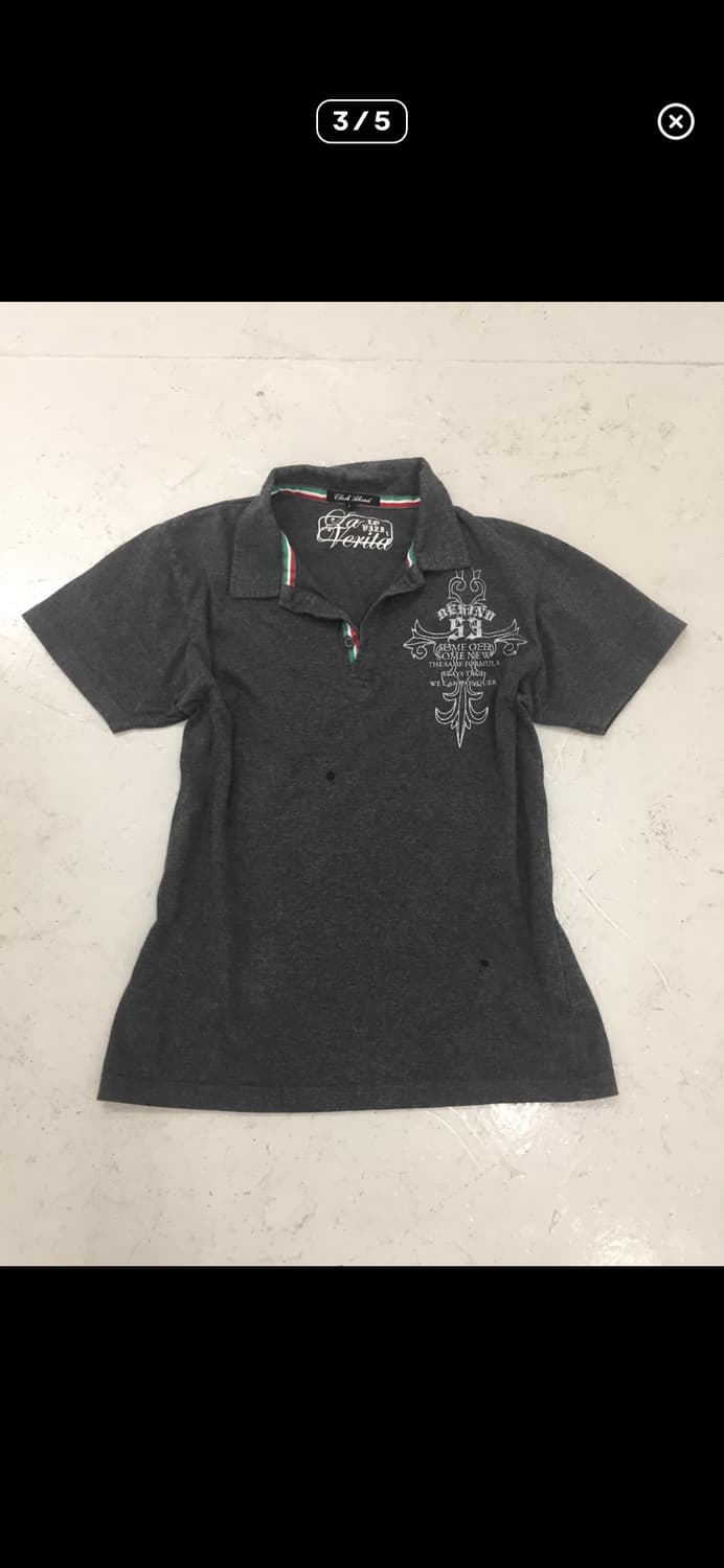 빈티지 카라넥 프린팅 티셔츠 상품이미지1