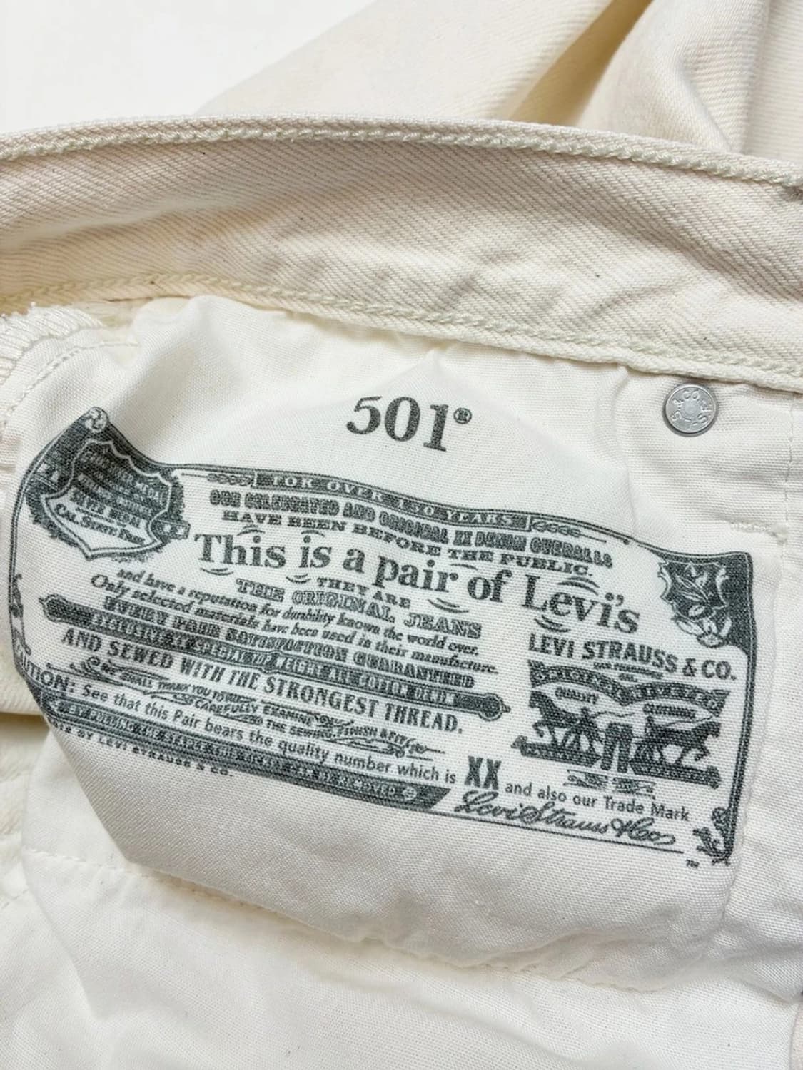 리바이스 501 스트레이트 화이트 데님 팬츠 PN5405 상품이미지7