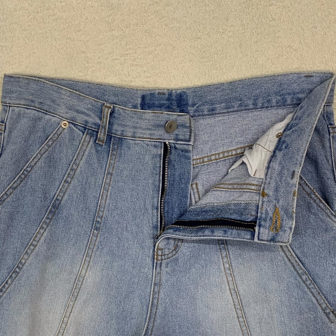 [34] VTG 와이드핏 패치워크 데님팬츠 상품이미지2