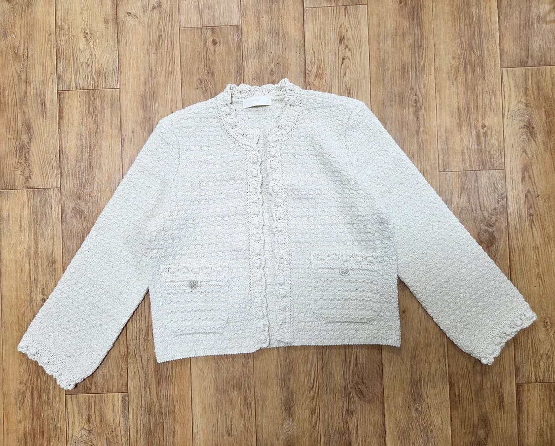 한스스타일(hans style) 스캘럽 햄라인 가디건 44-66 새상품 상품이미지6