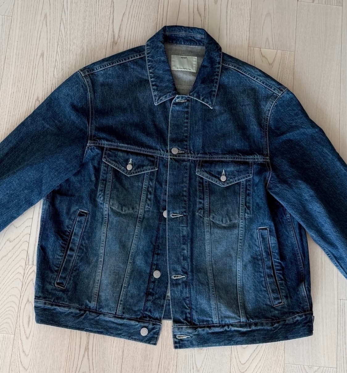 포터리 데님 자켓 미드블루 상품이미지2