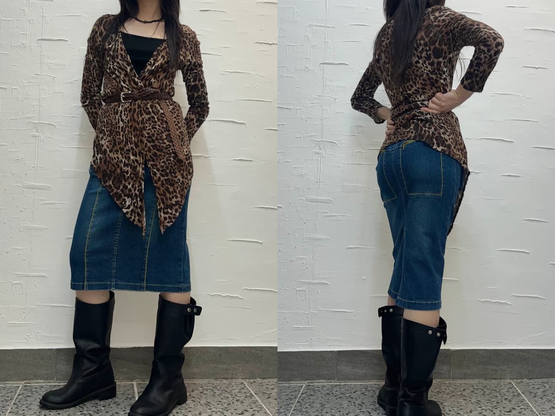 Leopard slim fit cardigan 상품이미지2