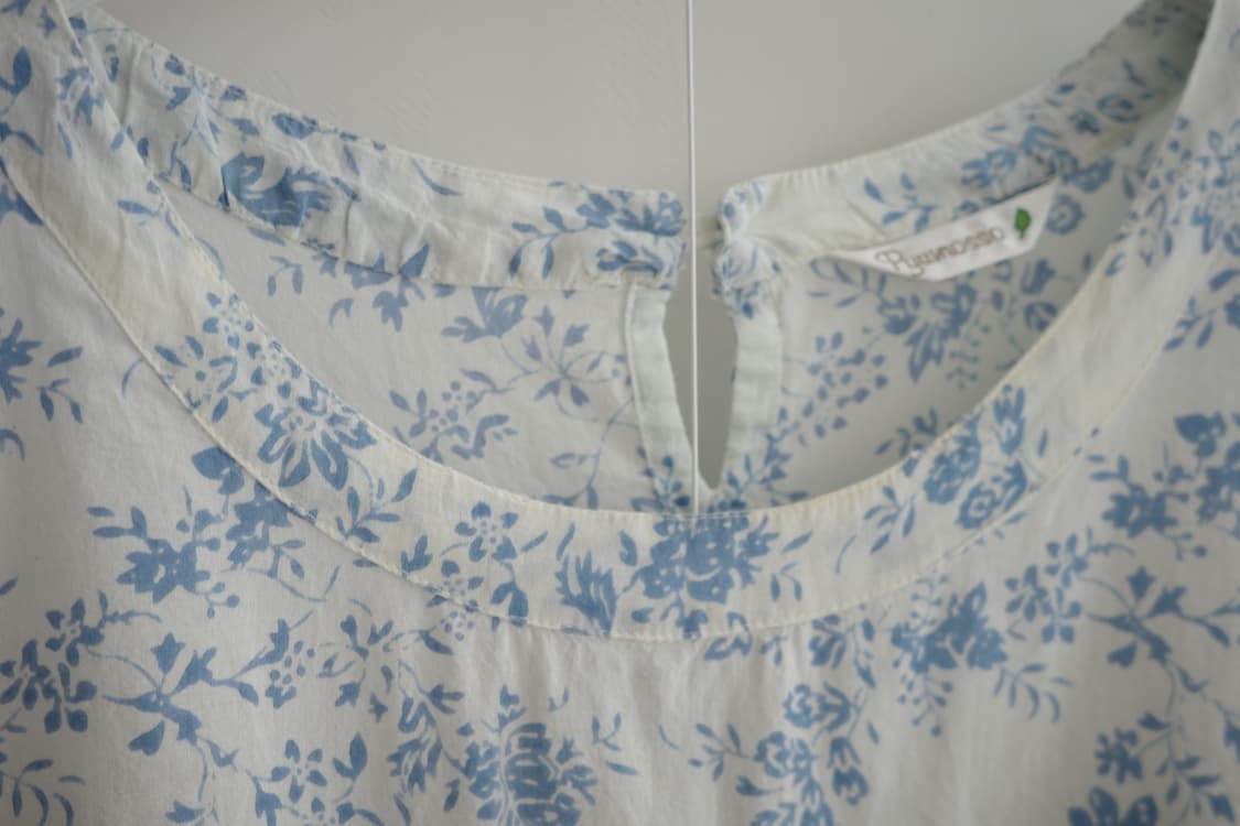 Pyumosso blue&white flower smock dress 상품이미지8
