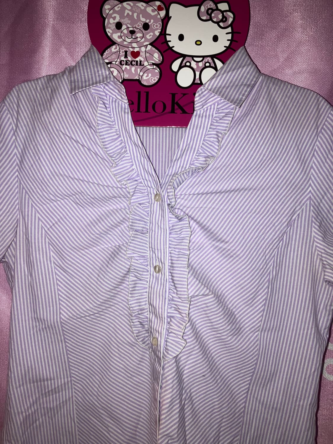 jpn 연보라 스트라이프 셔츠 상품이미지4