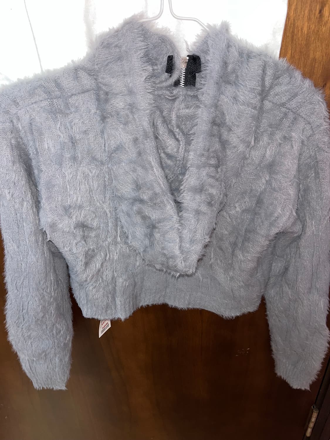 앙고라 크롭 투웨이 후드집업 상품이미지2