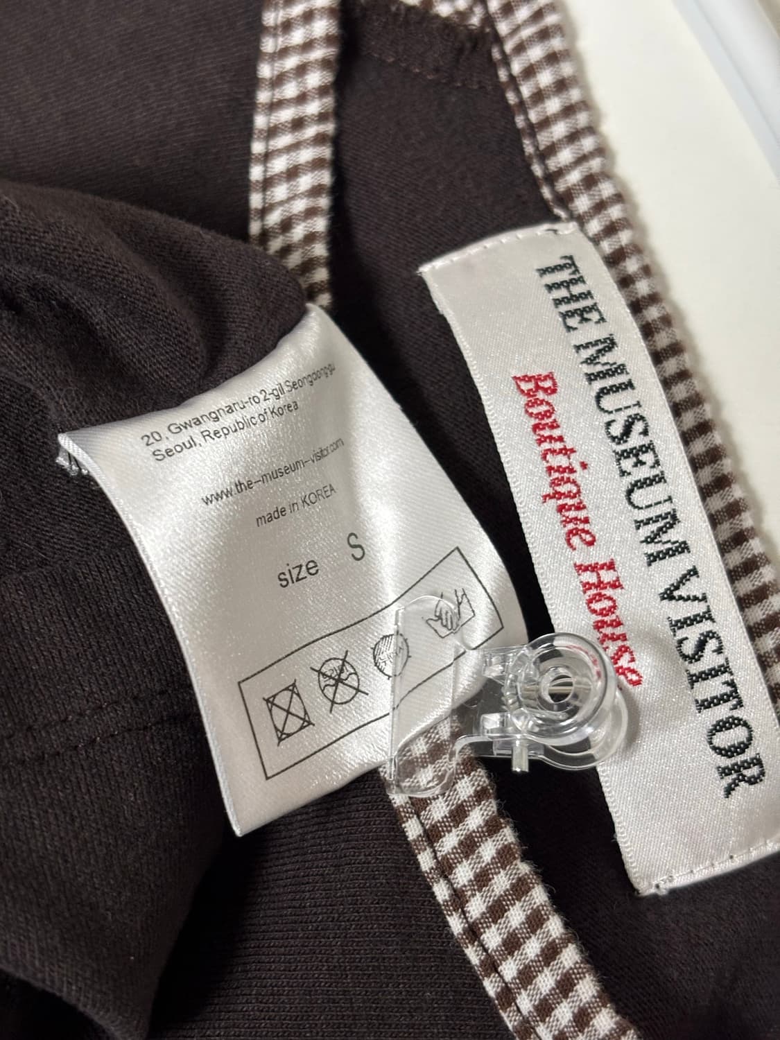 the museum visitor 더뮤지엄비지터 브라운 체크 티셔츠 S 상품이미지3