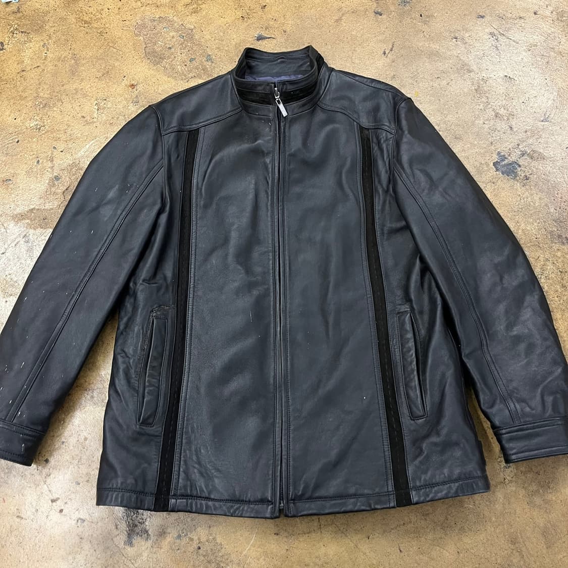 [정품/100] 크리스찬오자르 블랙 레더 자켓 b16 상품이미지3