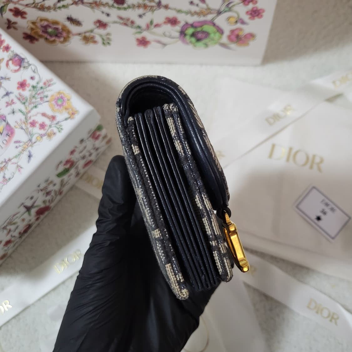 [풀구성] 디올 오블리크 새들 아코디언 카드지갑  상품이미지8