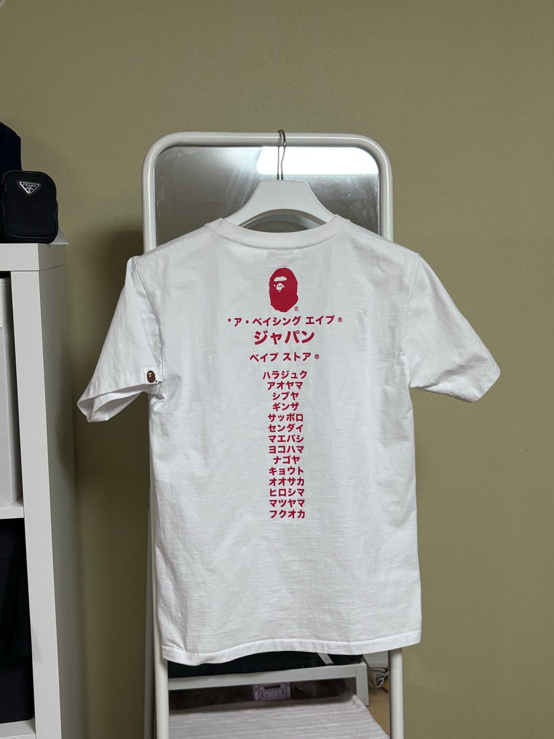 베이프 재팬 가타카나 컬리지 시티 티셔츠 화이트 (교토 베이프 구매) 상품이미지2