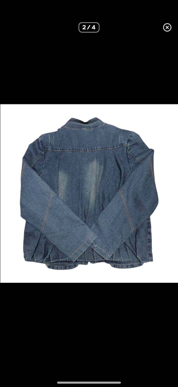  (바배) 벌패치 스탠드카라 벌룬핏 청 데님 자켓 상품이미지2