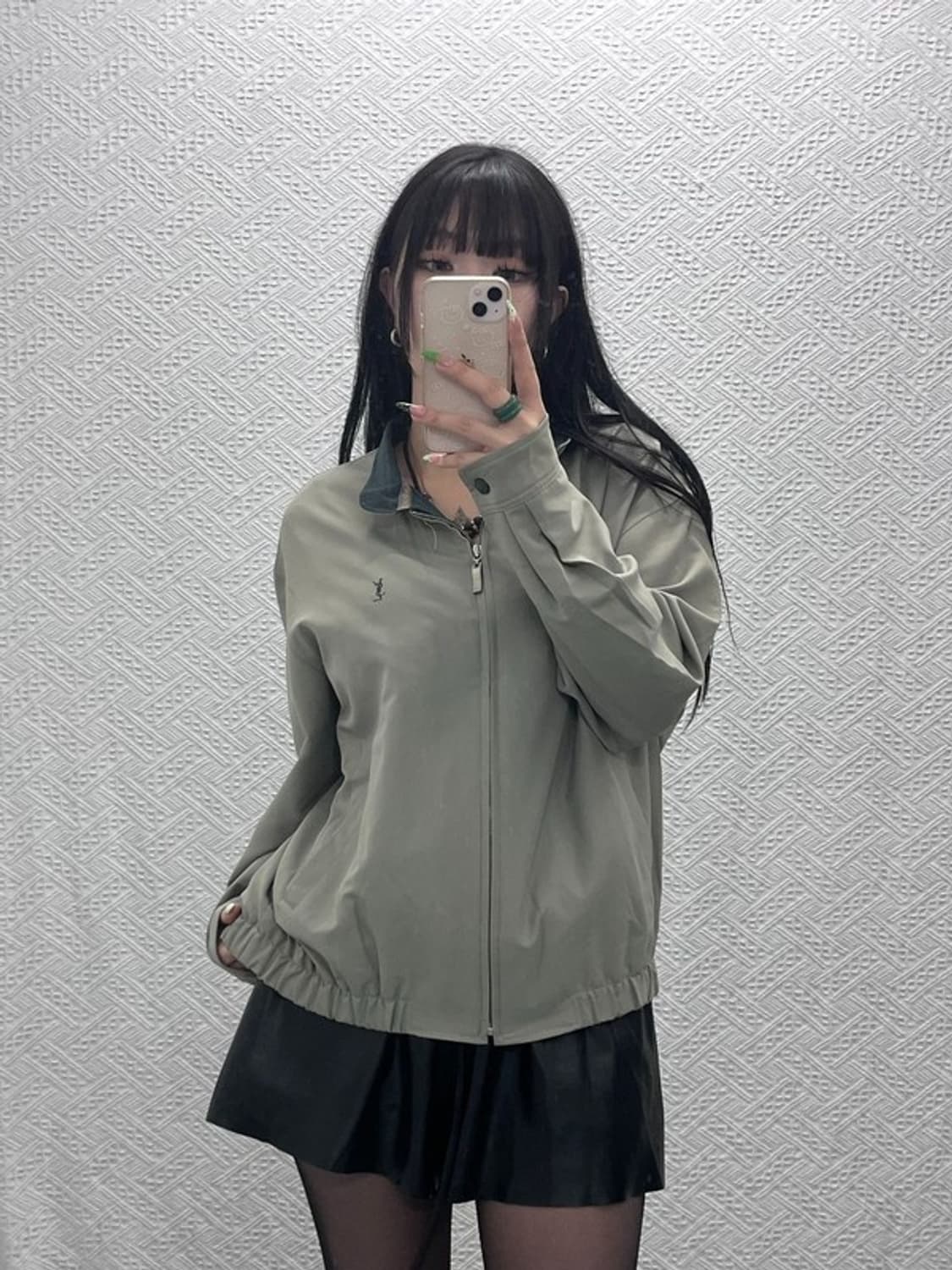 입생로랑 빈티지 시크 90's 폴리쉘 블루종 자켓 100 C09226 상품이미지2