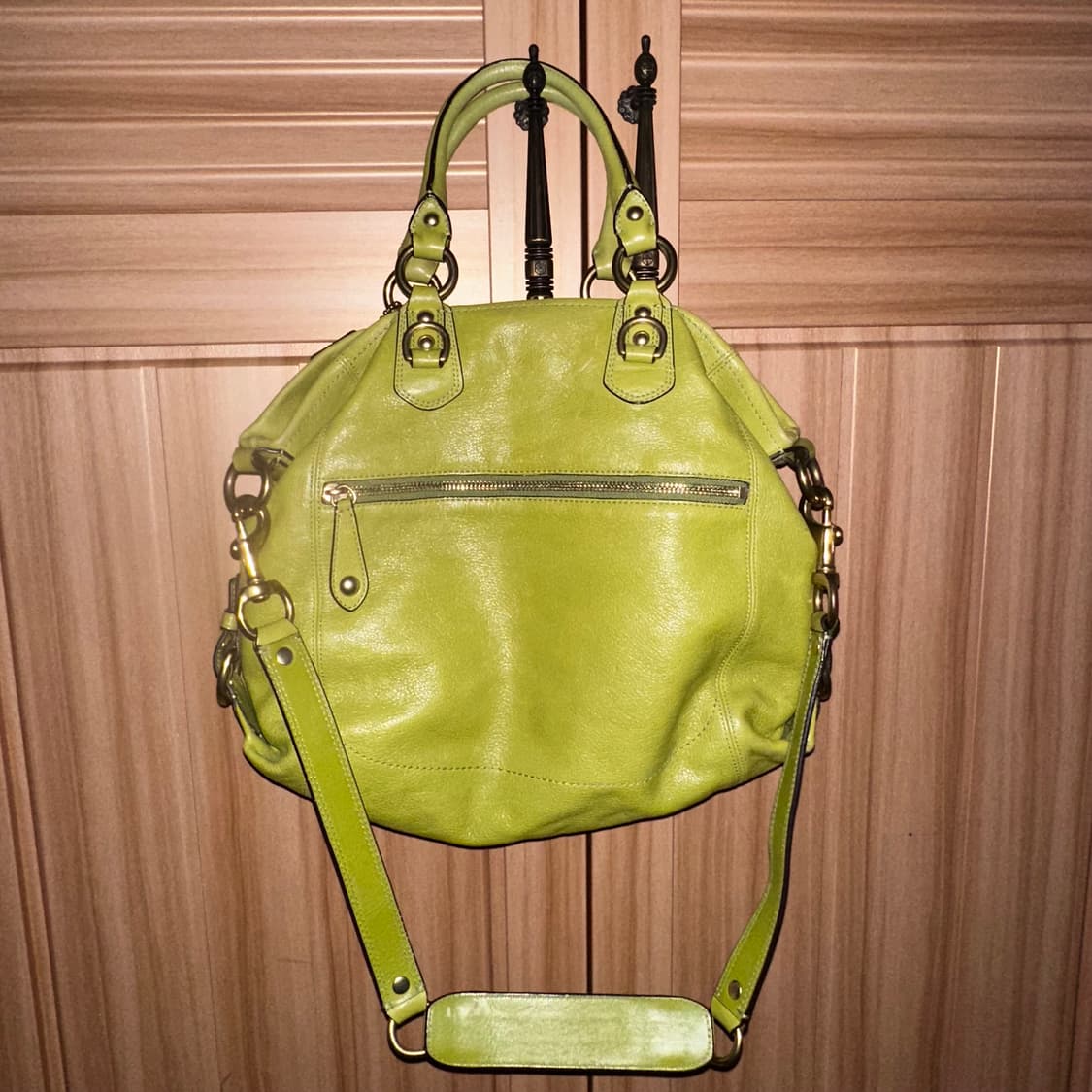 코치 Coach 토트백 숄더백 빈티지 라임 그린 브라운 y2k 두쫀쿠 상품이미지4